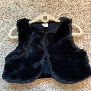 Black Faux Fur Vest